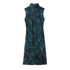 Mock Neck Midi Dress